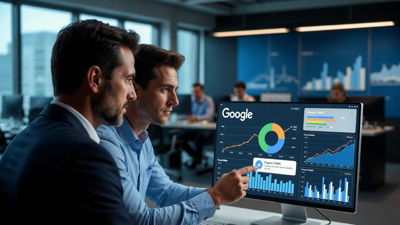 Consultoria SEO para empresas aumentando a visibilidade no Google e gerando clientes através do tráfego orgânico.